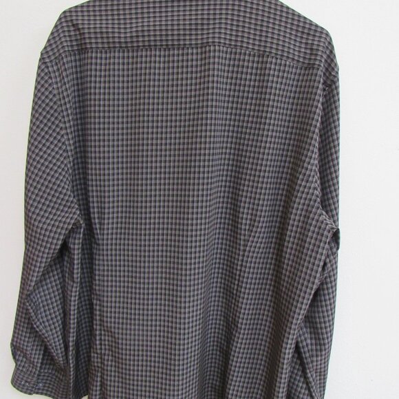C-Lab NYC Slim Fit 4 Way Stretch Checked Long Sleeve Shirt 2XL 35/36 18.5 - Picture 4 of 4